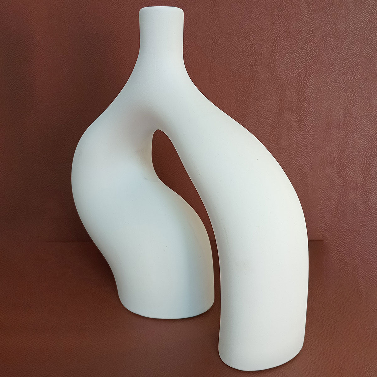 Vaso de Cerâmica Branco 25,3x23,5cm para Arranjos Florais