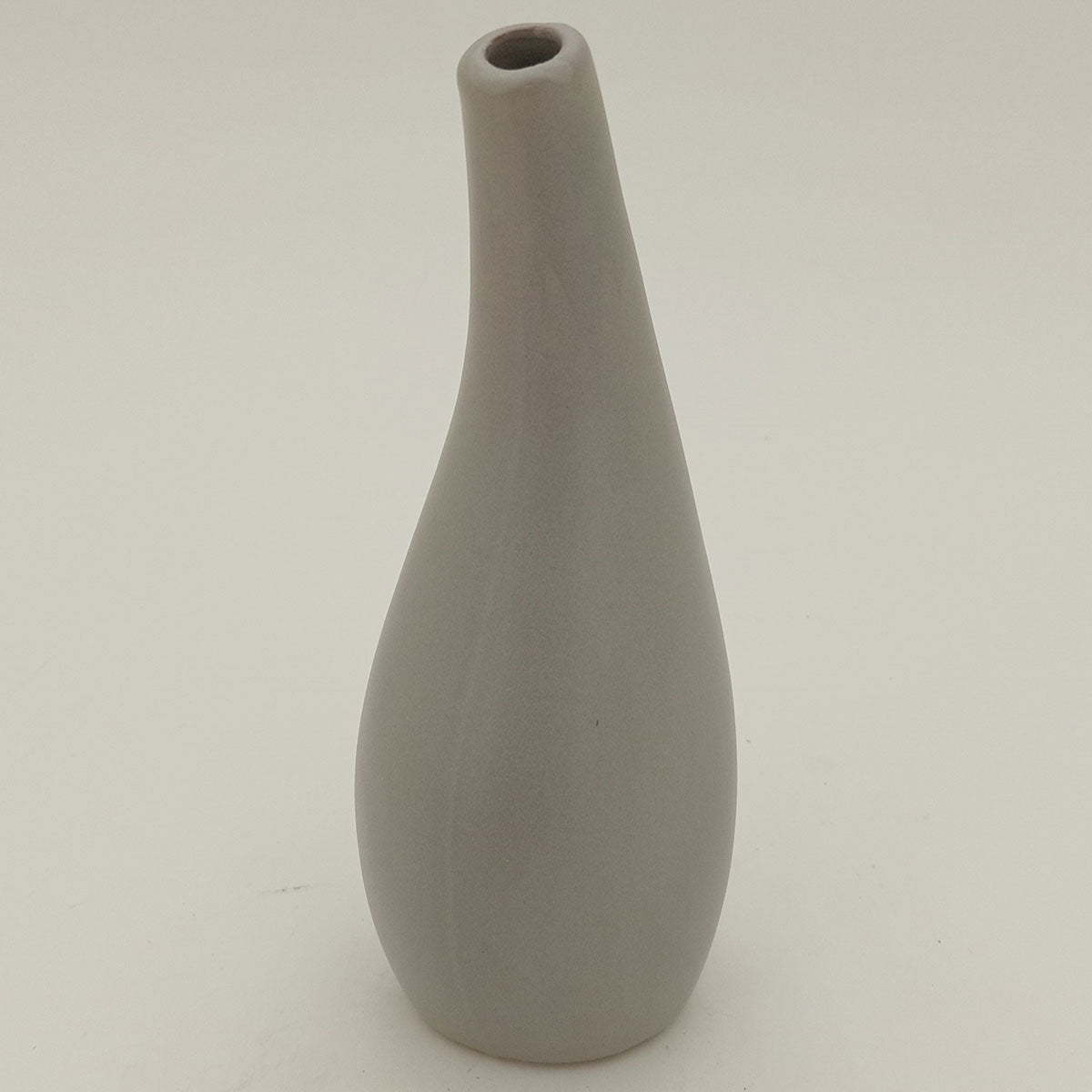 Vaso de Cerâmica Cinza 18x9cm para Decoração de Flores