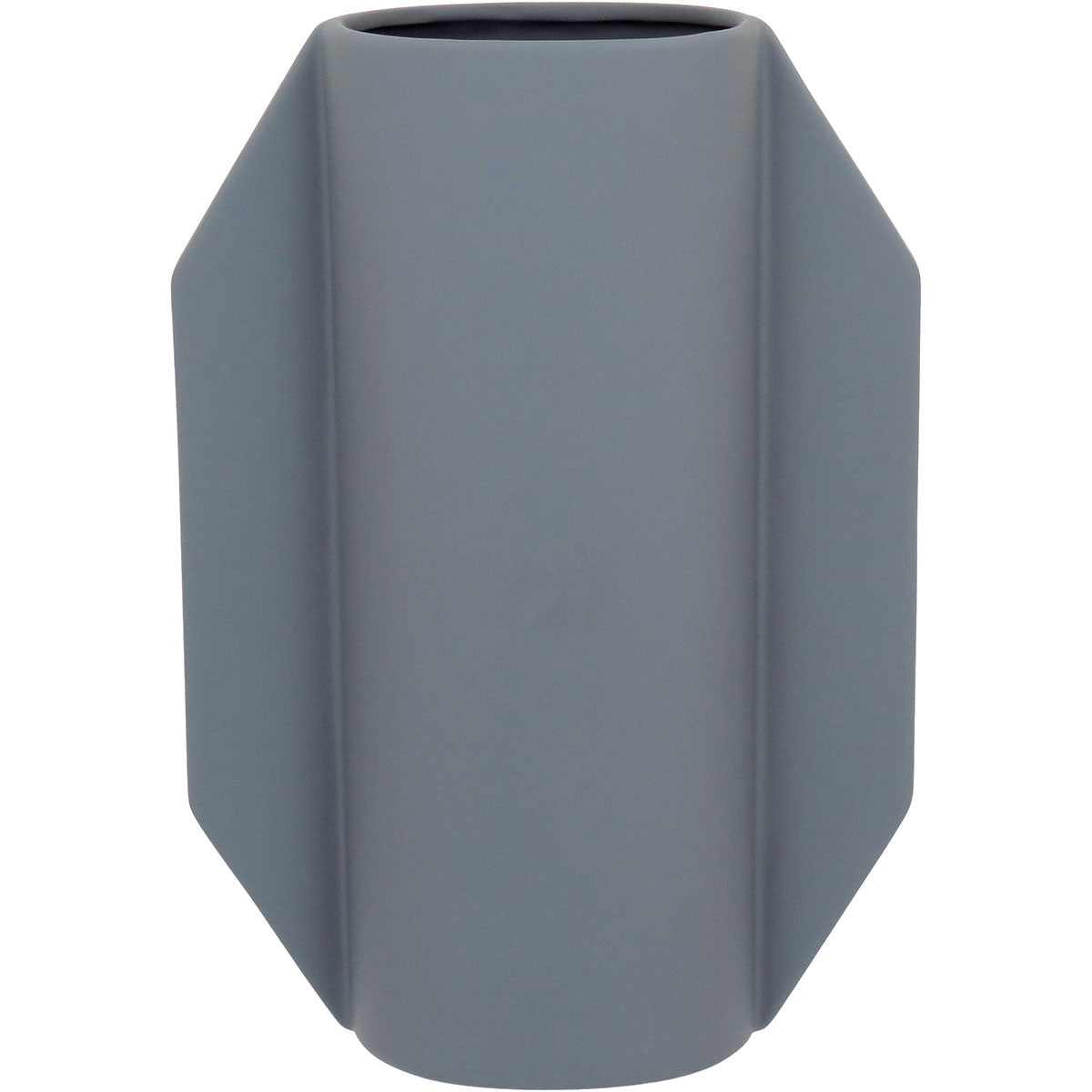 Vaso de Cerâmica Cinza 28x20cm para Decoração e Arranjos Florais