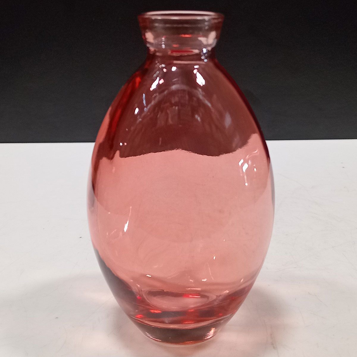 Vaso Garrafa Home&Co Vidro Rosa 12x7cm para Decoração de Ambientes