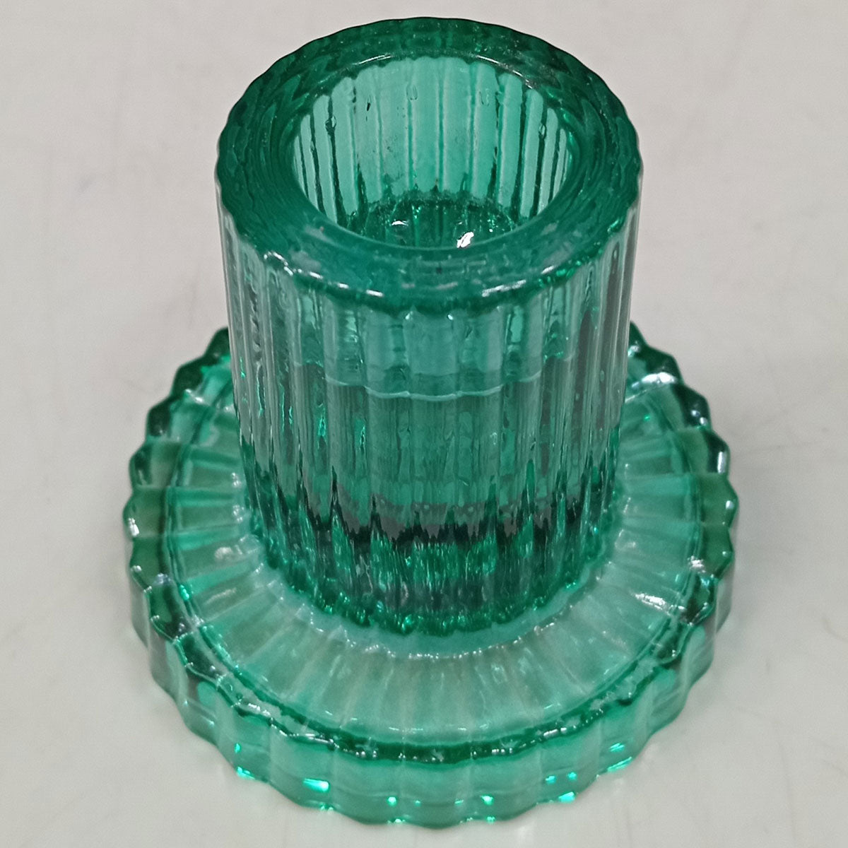 Castiçal em Vidro Turquesa Home&Co 6x6cm para Decoração