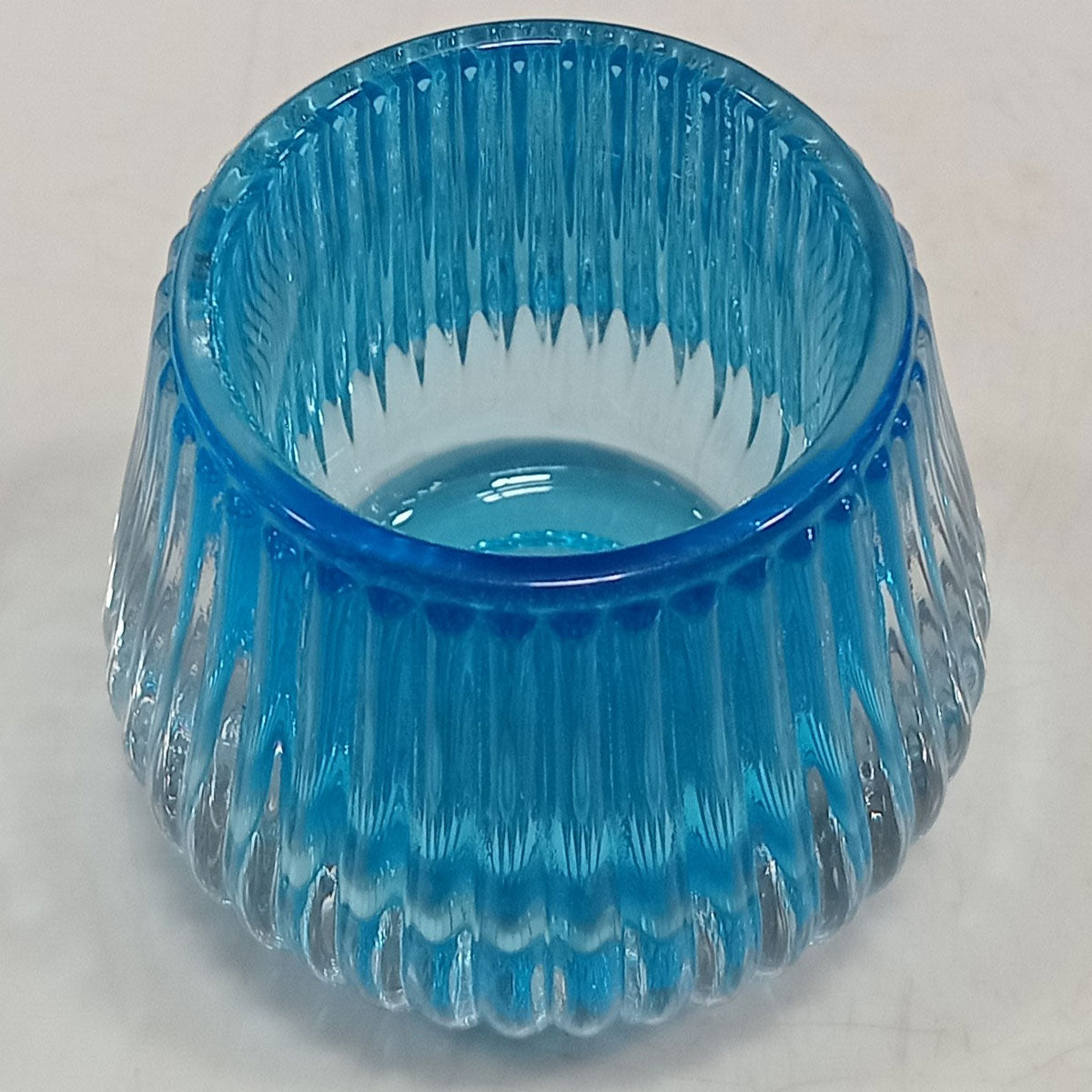 Castiçal em Vidro Azul Home&Co 6,5x7,3cm Decorativo para Velas