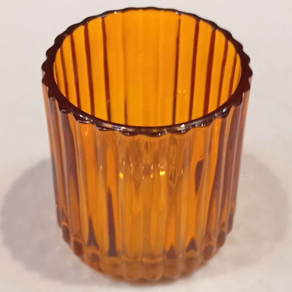 Castiçal de Vidro Âmbar Home&Co 7x7x7cm para Velas Decorativas