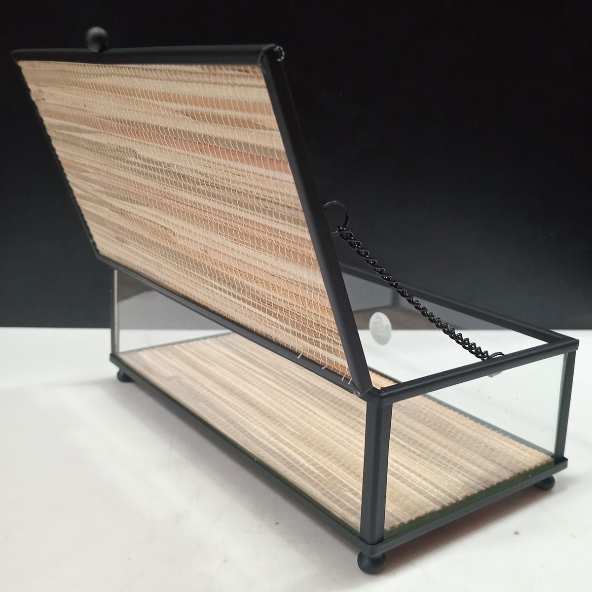 Porta Joias de Vidro Home&Co 6,5x19,8x10,2cm Bege Organizador