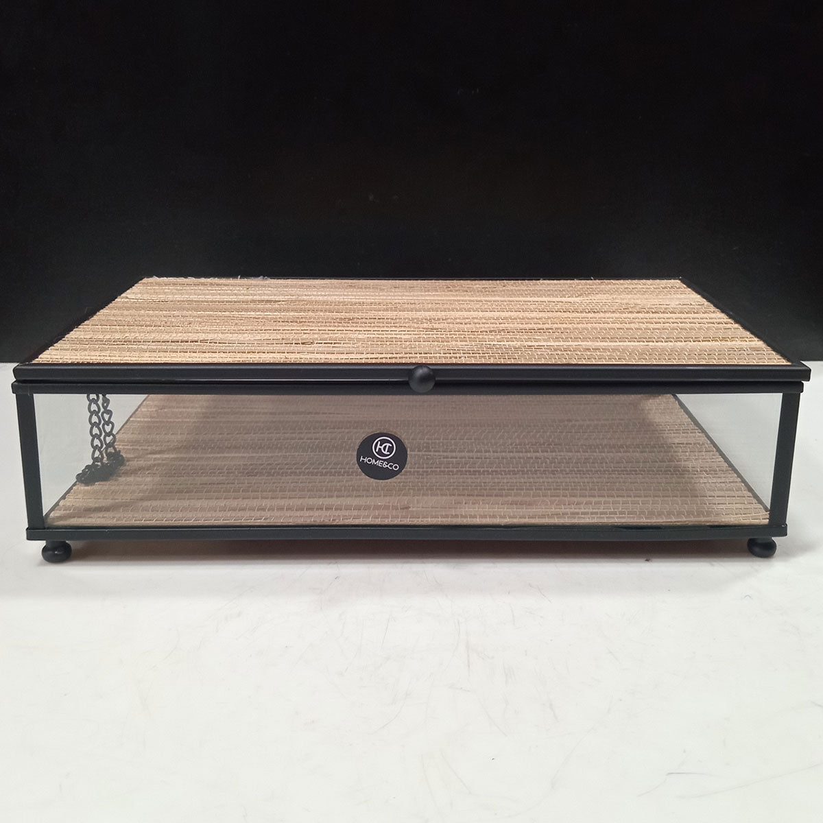 Porta Joias de Vidro Home&Co 6x14x24cm Bege com Compartimentos