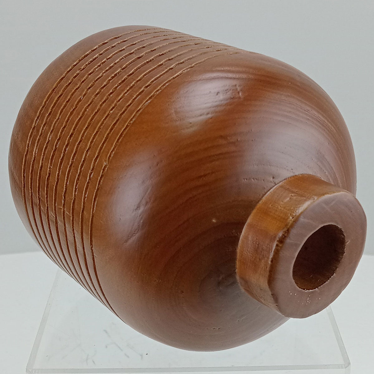 Vaso Decorativo em Madeira Natural Home&Co 17x15cm Marrom