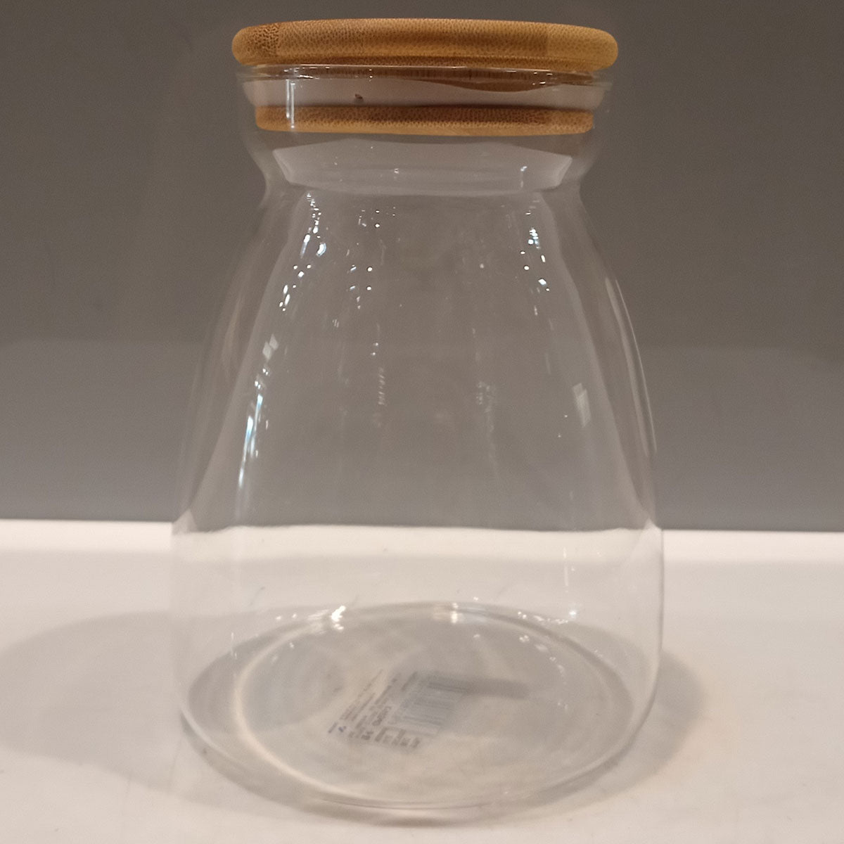 Pote de Vidro Borossilicato Home&Co 1,1L Transparente com Tampa de Bambu