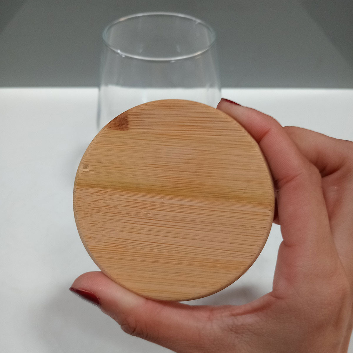 Pote de Armazenamento Home&Co 750ml Borossilicato Transparente com Tampa de Bambu