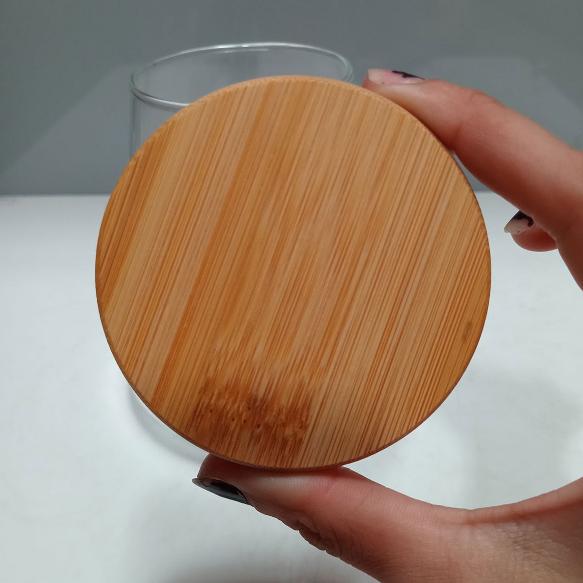 Pote de Armazenamento Home&Co 950ml Borossilicato com Tampa de Bambu Transparente