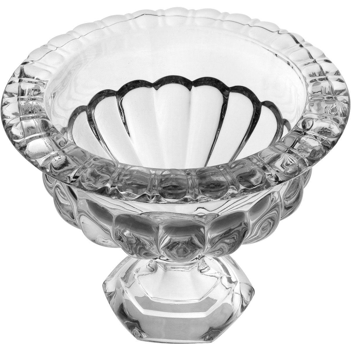 Centro de Mesa Proença Transparente 21x25cm com Pé de Cristal