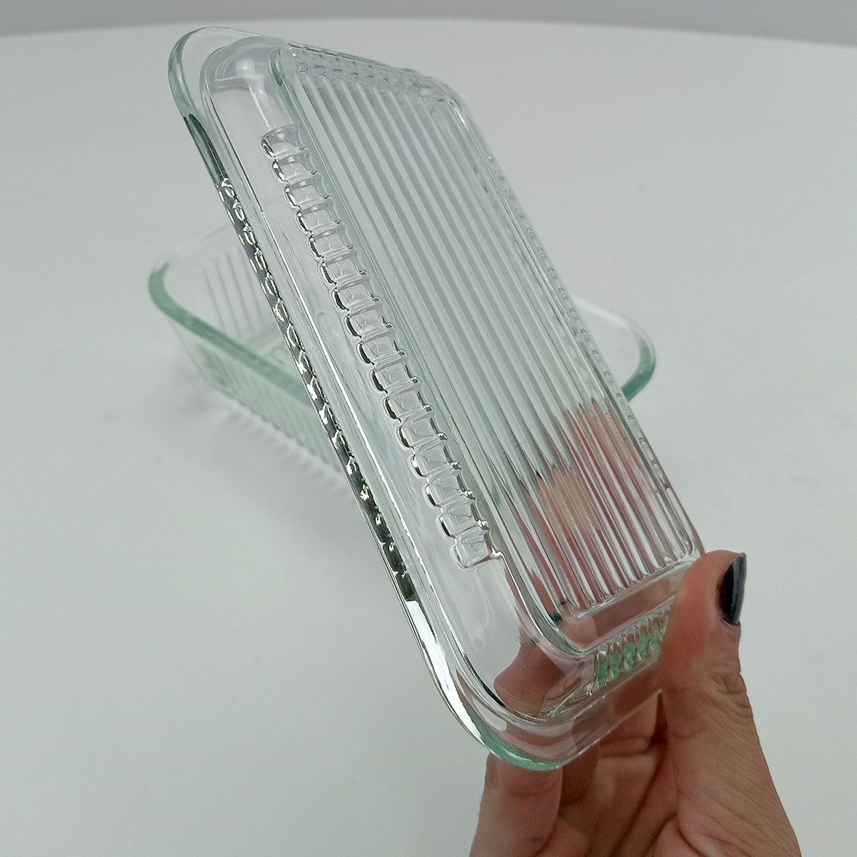 Manteigueira Home&Co Transparente com Tampa de Vidro 7x10x17cm