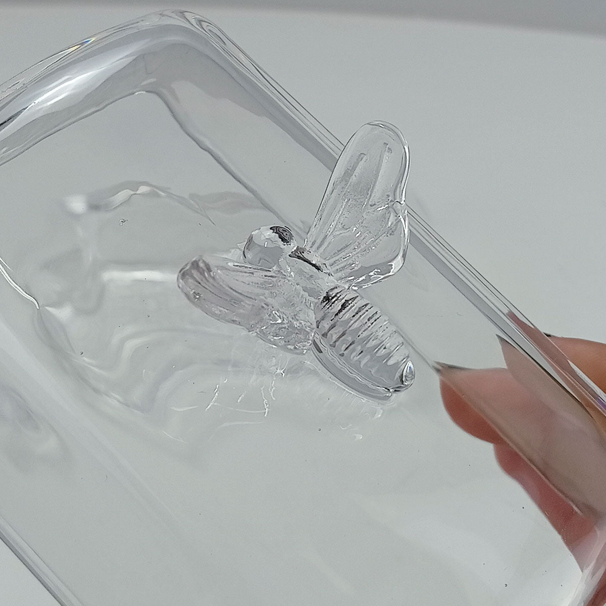 Manteigueira Home&Co Transparente com Tampa de Vidro 9x15x10cm