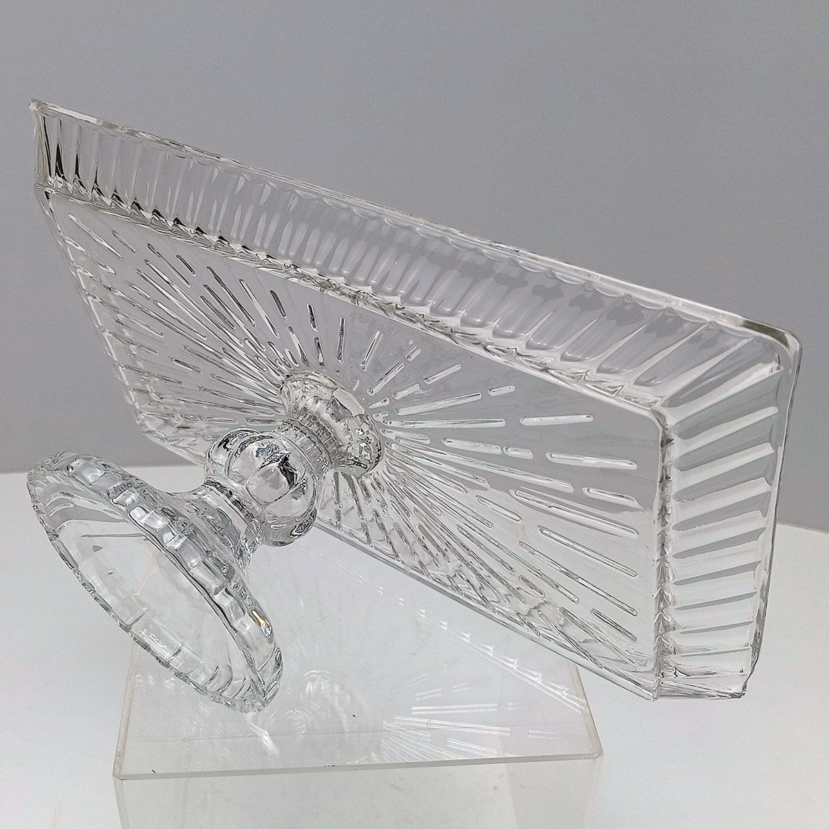 Prato de Bolo Retangular Home&Co 12x32cm Vidro Transparente