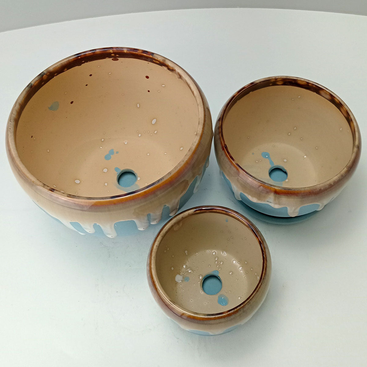 Cachepô Cerâmico Gelo Home&Co Grande 12,2cm para Plantas