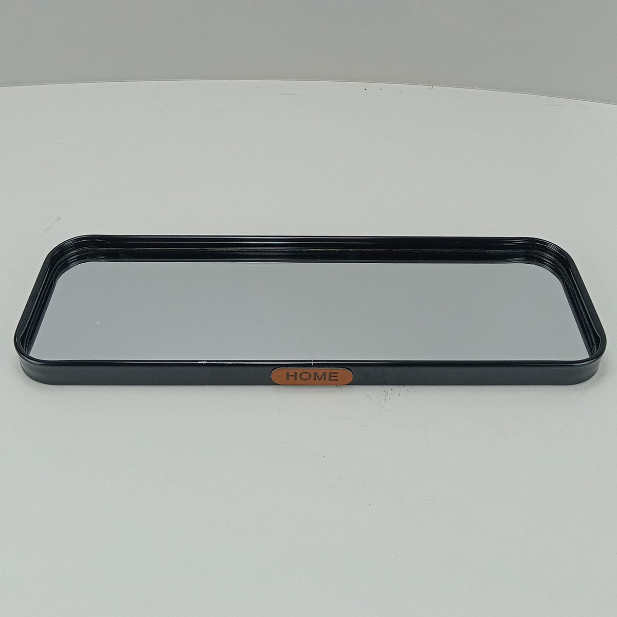 Bandeja Retangular Preta Home&Co com Espelho Metal 35x15cm