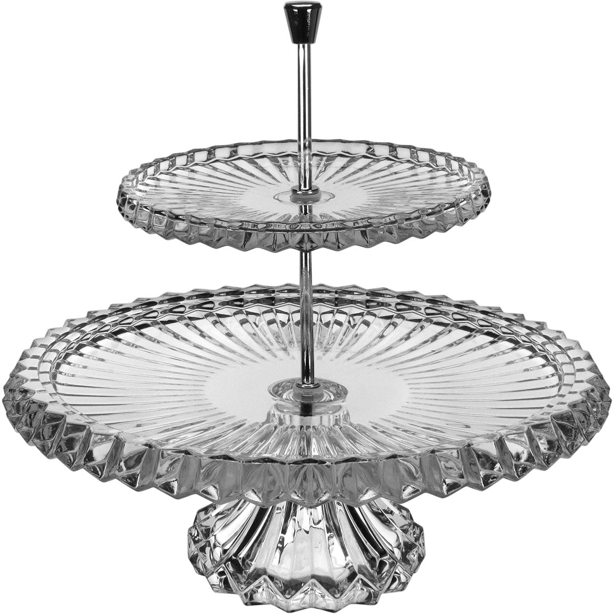 Prato para Doces Dois Níveis Home&Co Eco Crystal 32cm Vidro Transparente