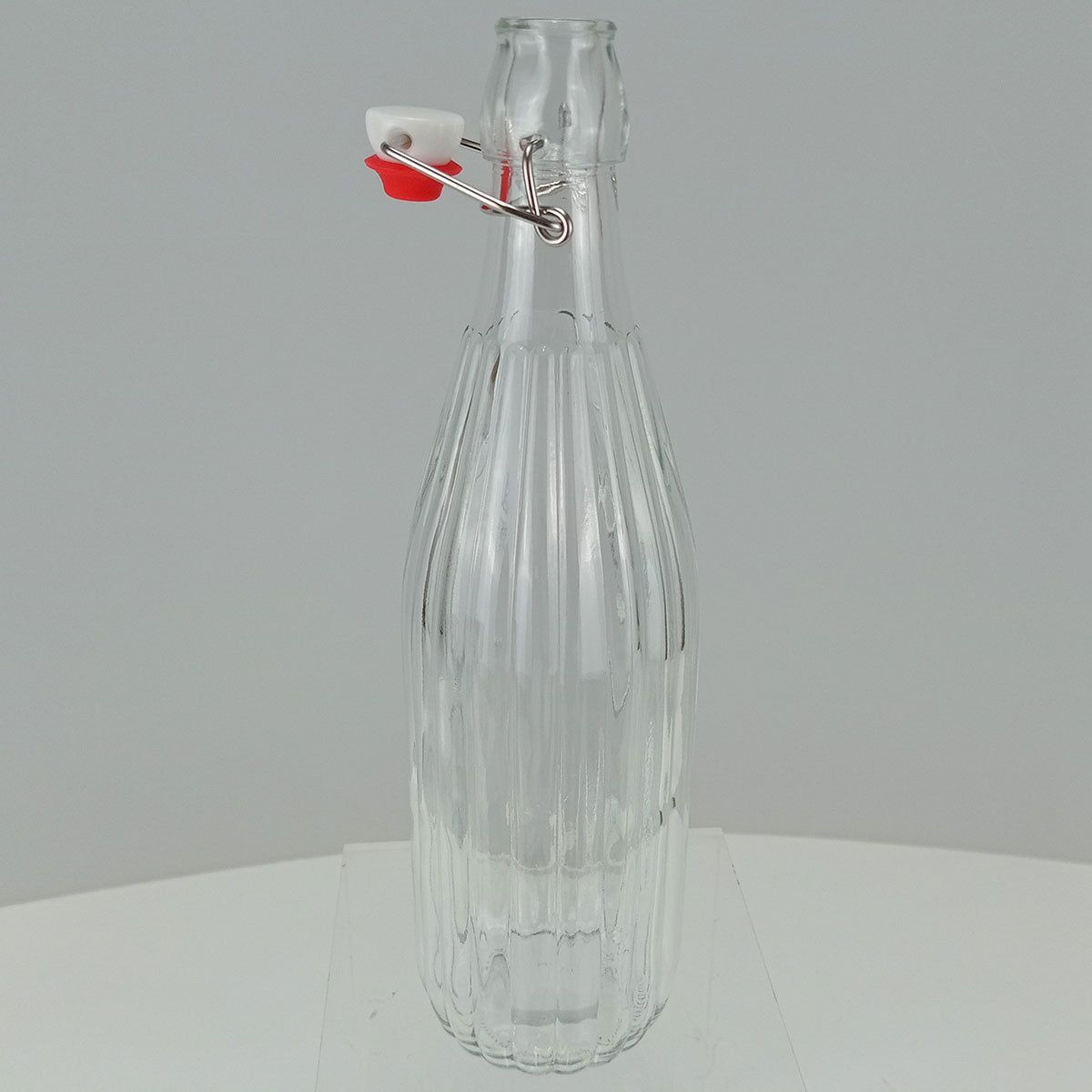 Garrafa de Vidro Home&Co 1L com Tampa Travável Transparente 32x8cm