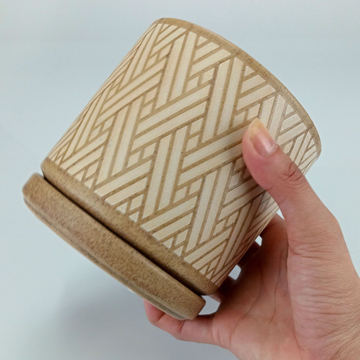 Cachepô Cerâmico Marrom Home&Co 12x12cm com Furo para Plantas