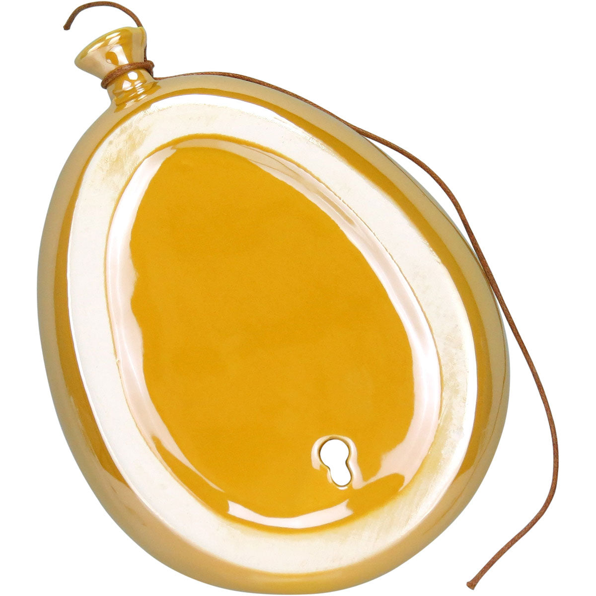 Vaso de Parede Balão Cerâmica Amarela Home&Co 11x19x14,5cm