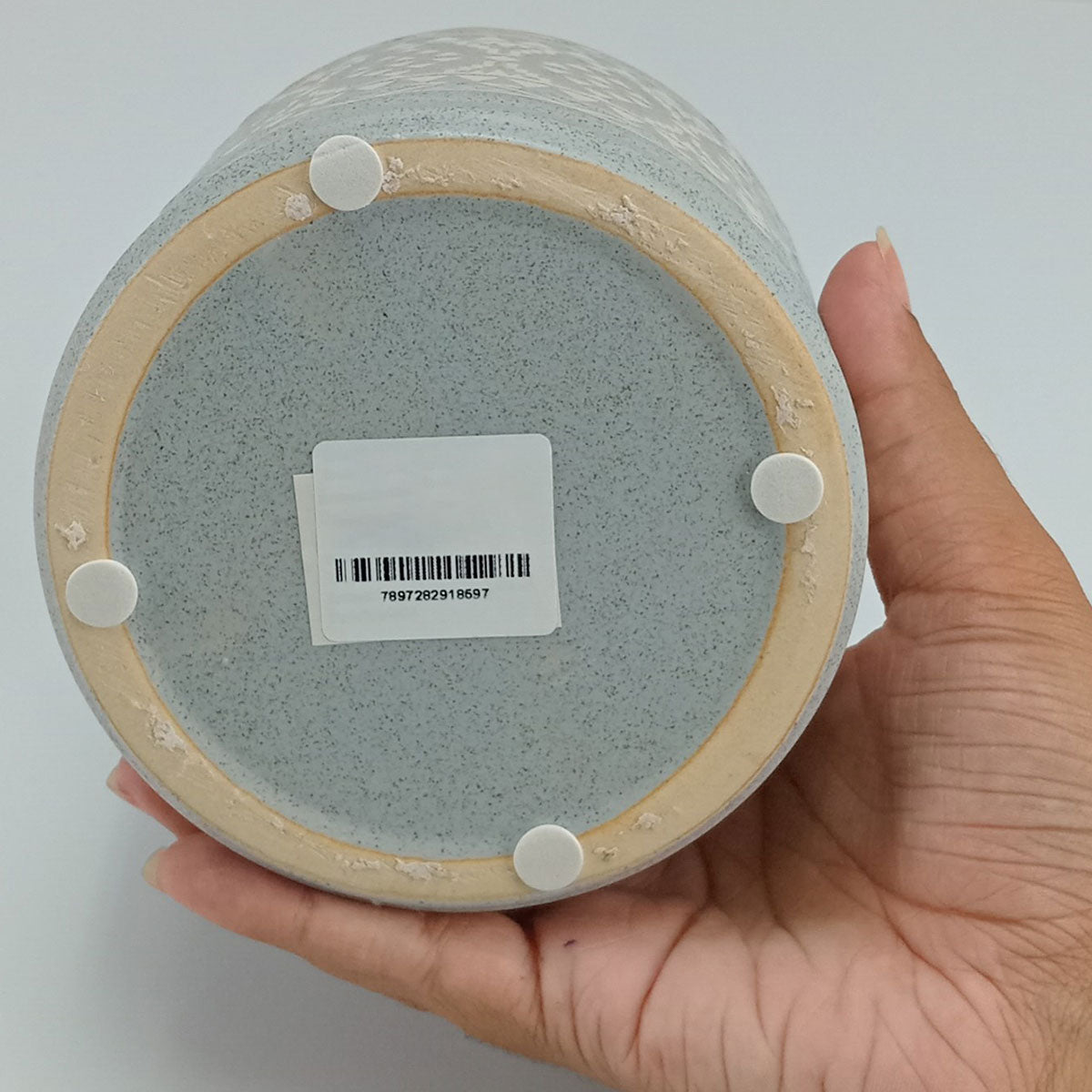 Cachepô Cerâmica Cinza 11x11cm Home&Co para Plantas Decorativas