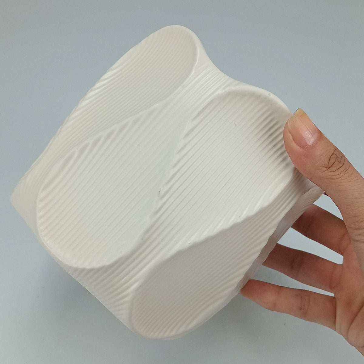 Cachepô Cerâmica Marfim 13x13cm Home&Co para Plantas Decorativas