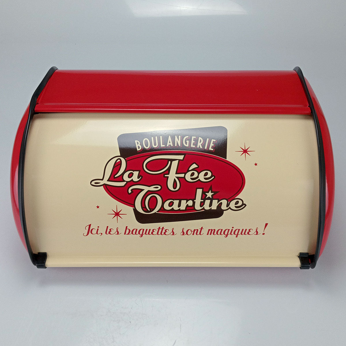 Porta Pão Metal Home&Co 15x33x23cm Vermelho e Bege