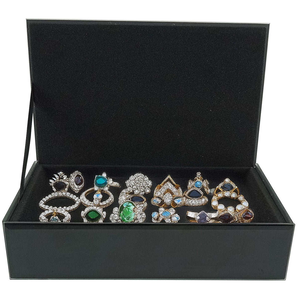 Porta Joias Espelhado Home&Co MDF Preto 4x17x10cm Organizador