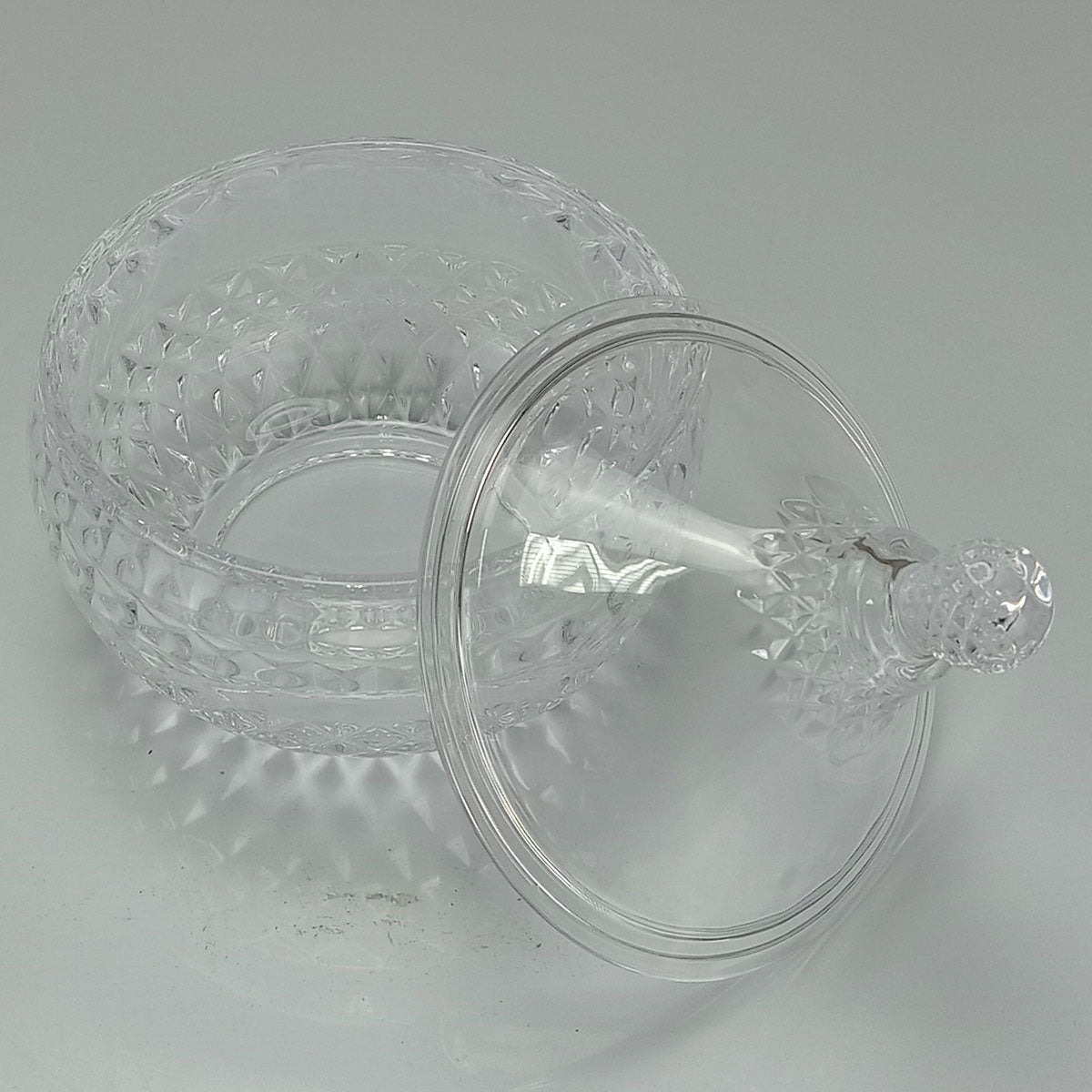 Potiche Redondo Transparente Home&Co Vidro com Tampa 15x12cm