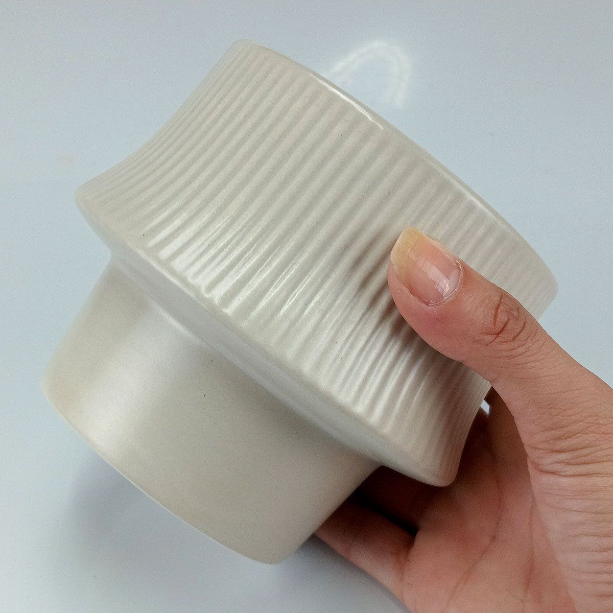 Cachepô Cerâmico Cinza Home&Co 10x13cm para Plantas