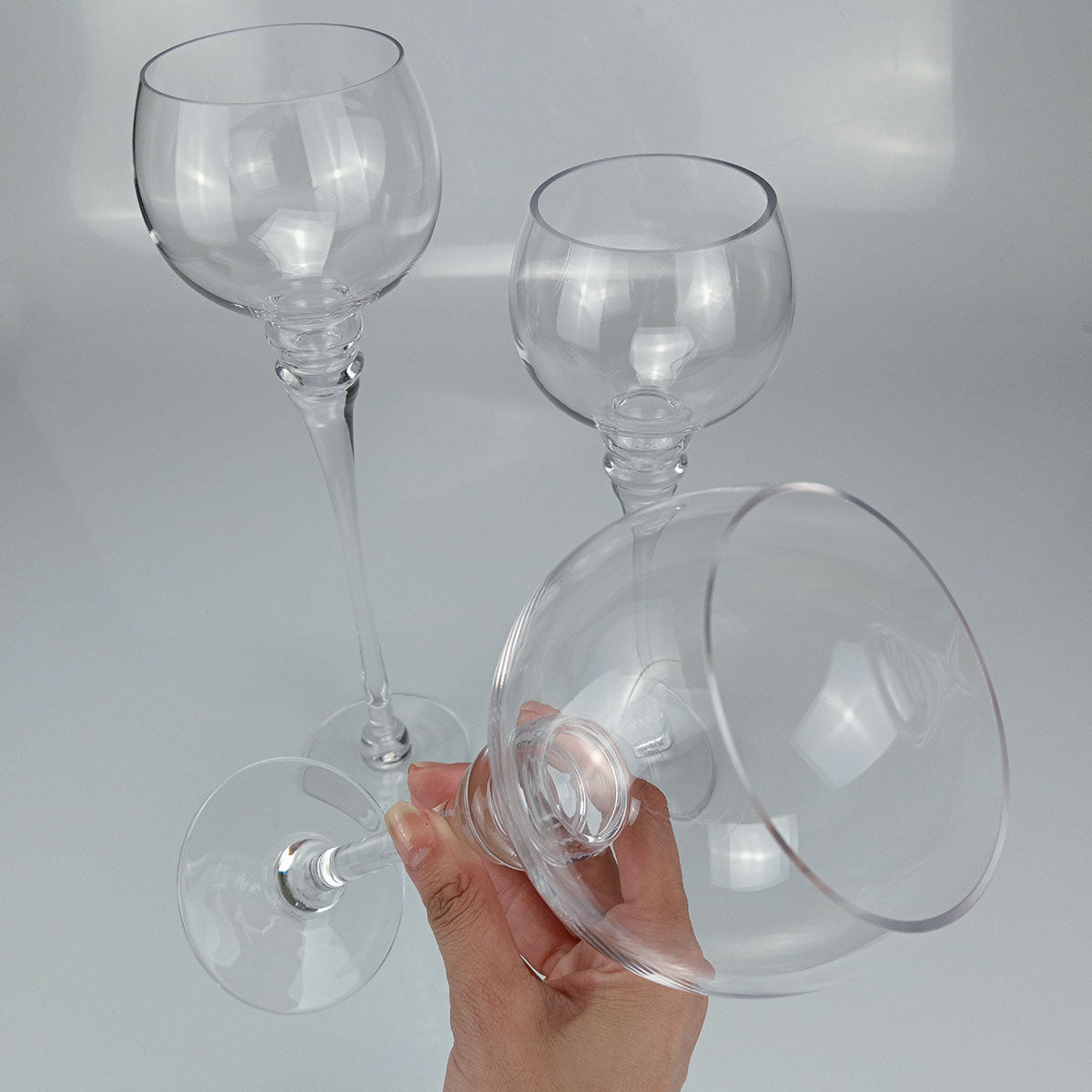 Conjunto de Castiçais em Vidro Transparente Home&Co 3 Peças