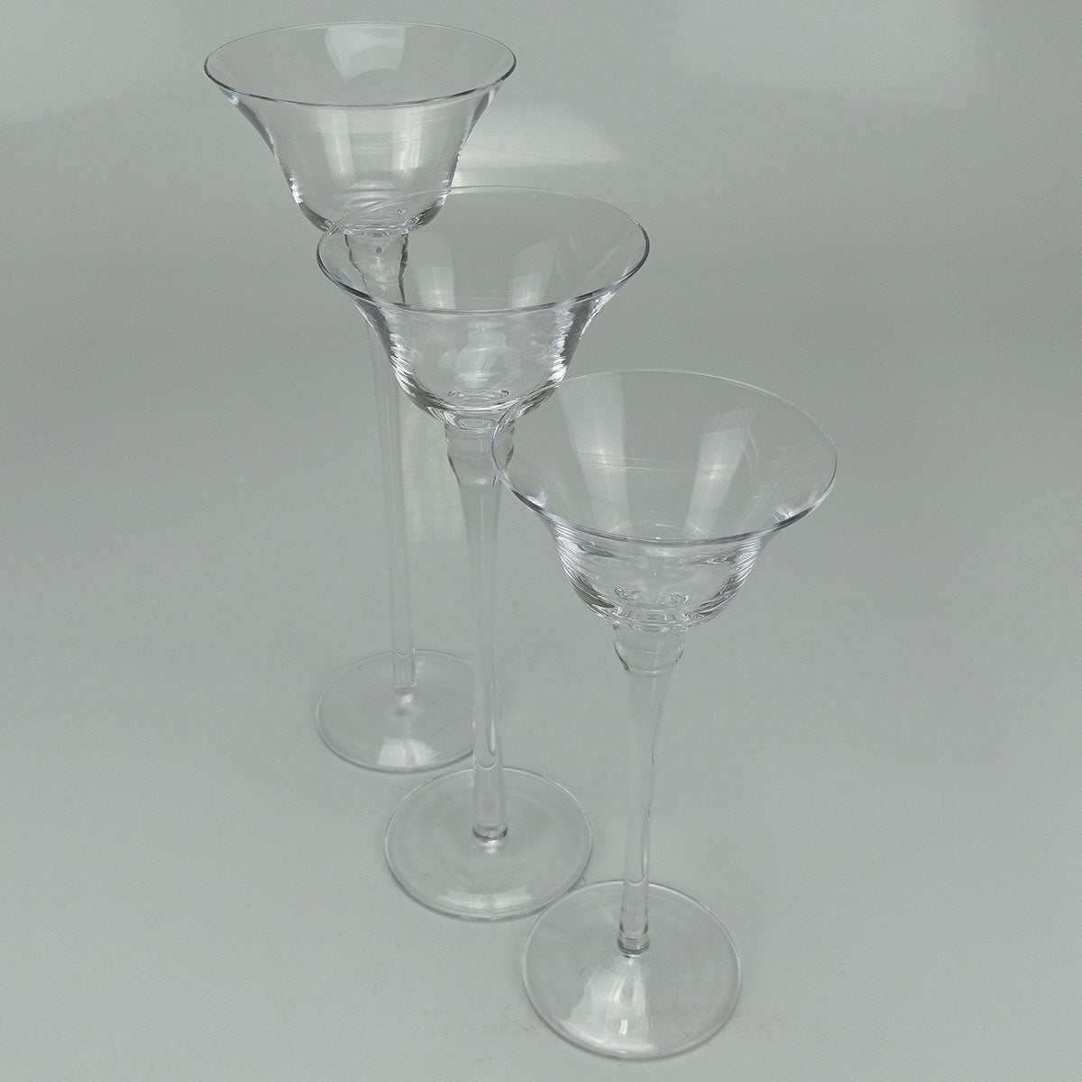 Conjunto de Castiçais de Vidro Transparente 3 Peças Home&Co Eco Crystal