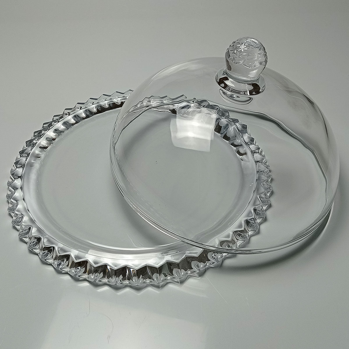 Prato de Bolo Home&Co com Tampa Eco Crystal 20x32cm Transparente