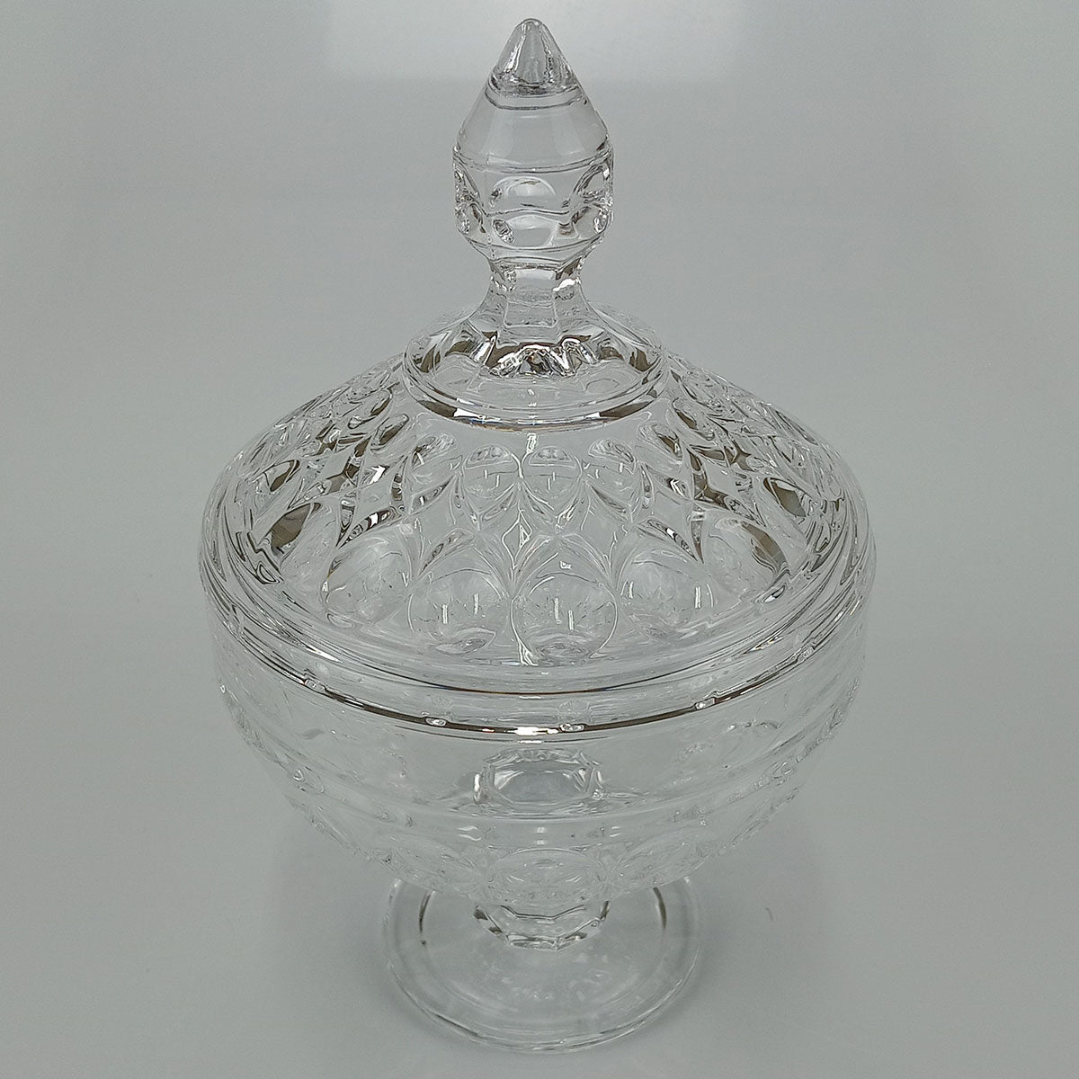 Potiche Redondo em Vidro Transparente Home&Co 24x15cm com Tampa