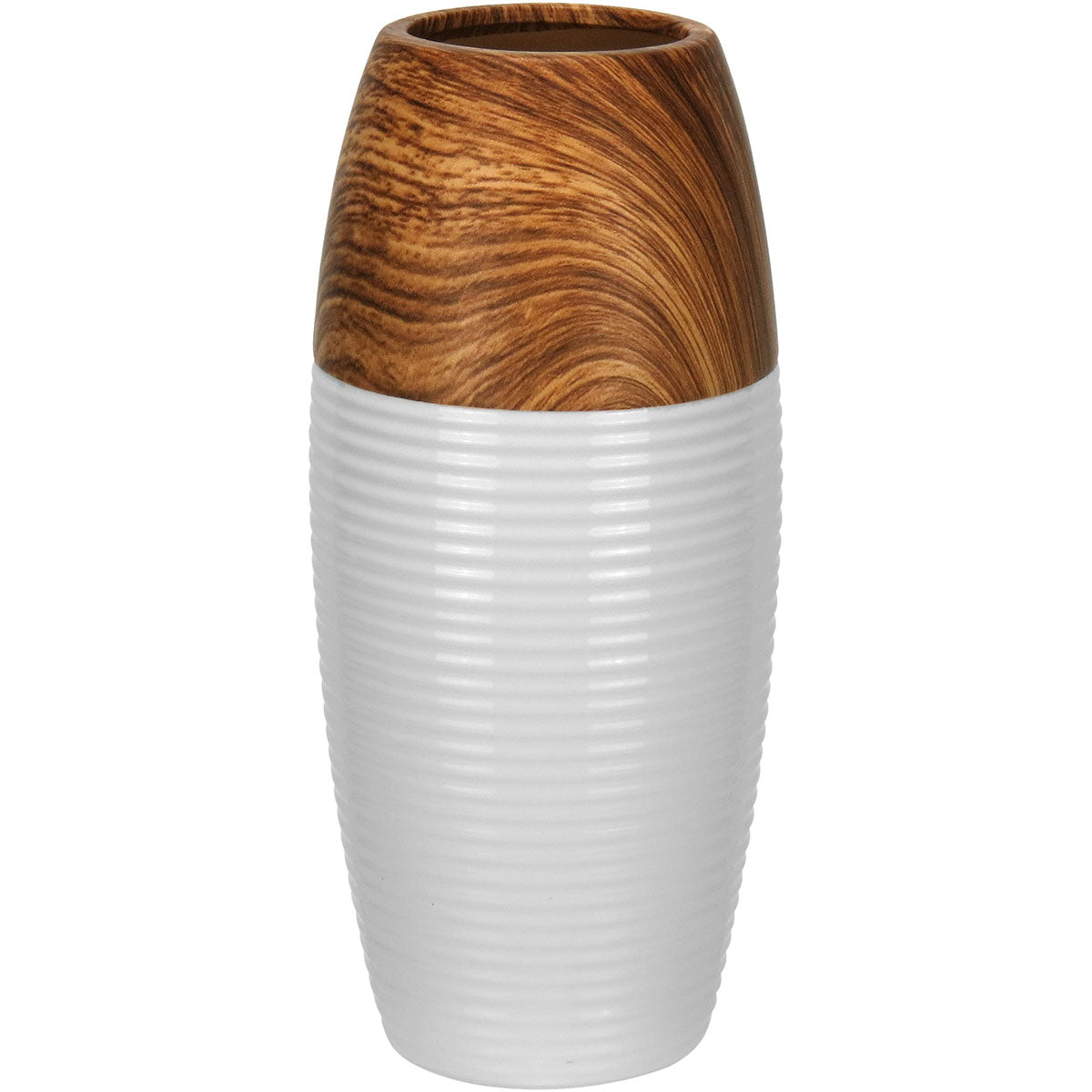 Vaso Redondo Home&co Cerâmica 25x12x12cm Marrom