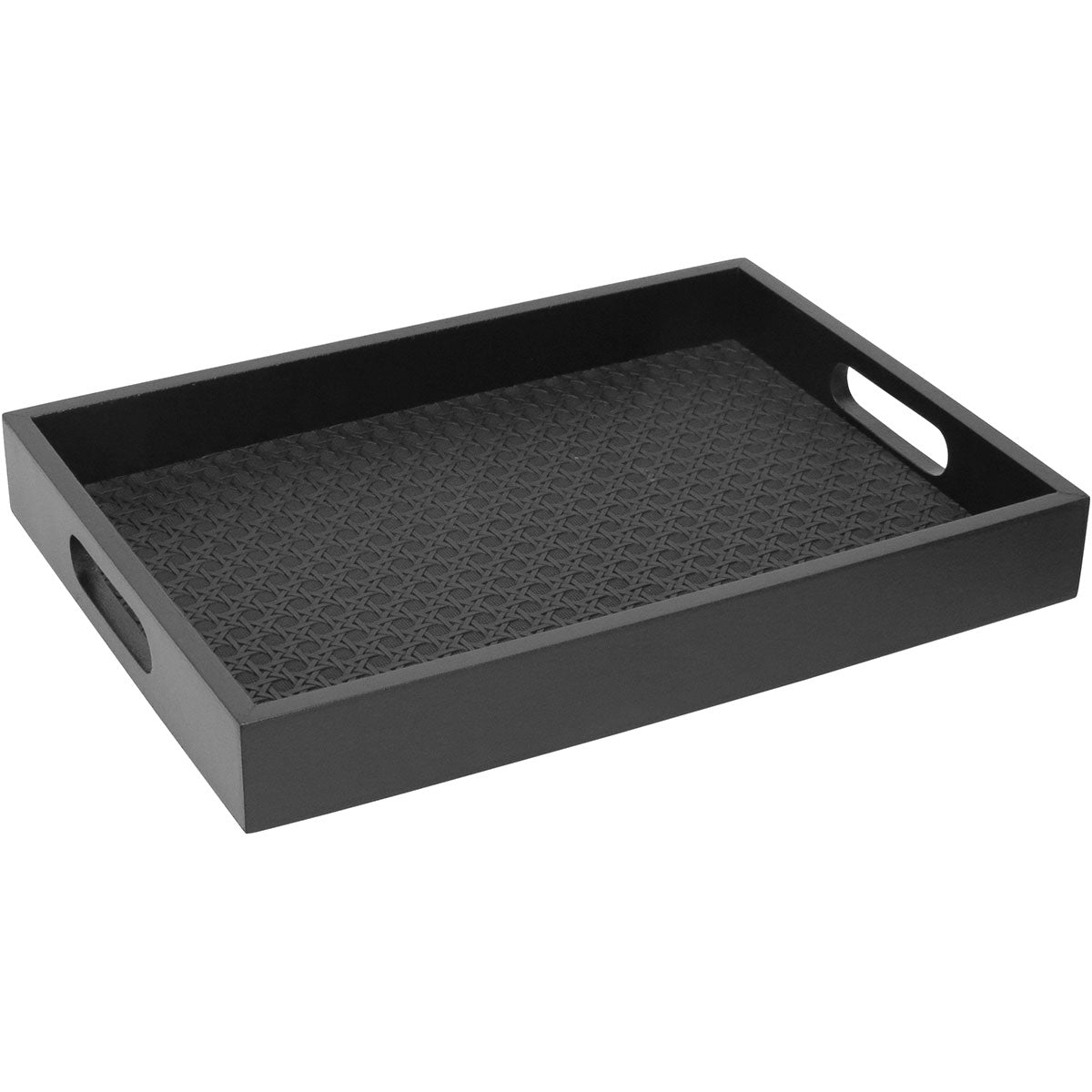Bandeja Retangular MDF Couro Sintético Preto Home&Co 40x29,8cm