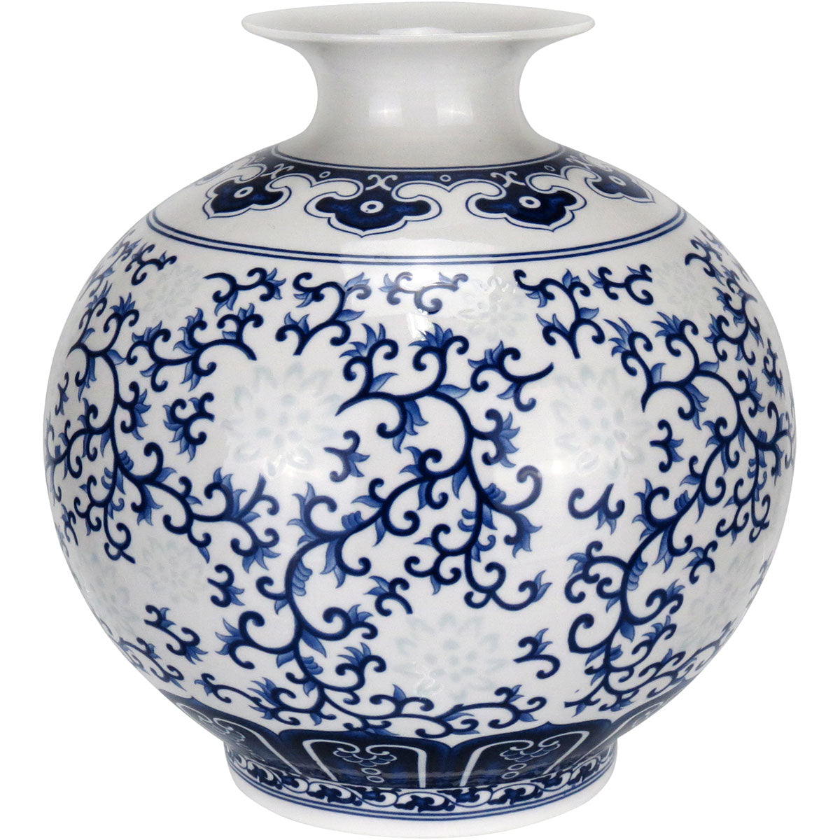 Vaso Redondo Bone China Home&co 17x16x16cm Azul