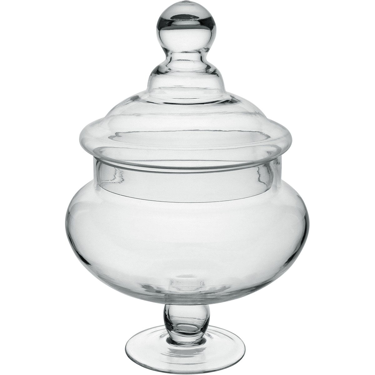 Potiche Redondo Home&Co 36cm com Tampa de Vidro Transparente