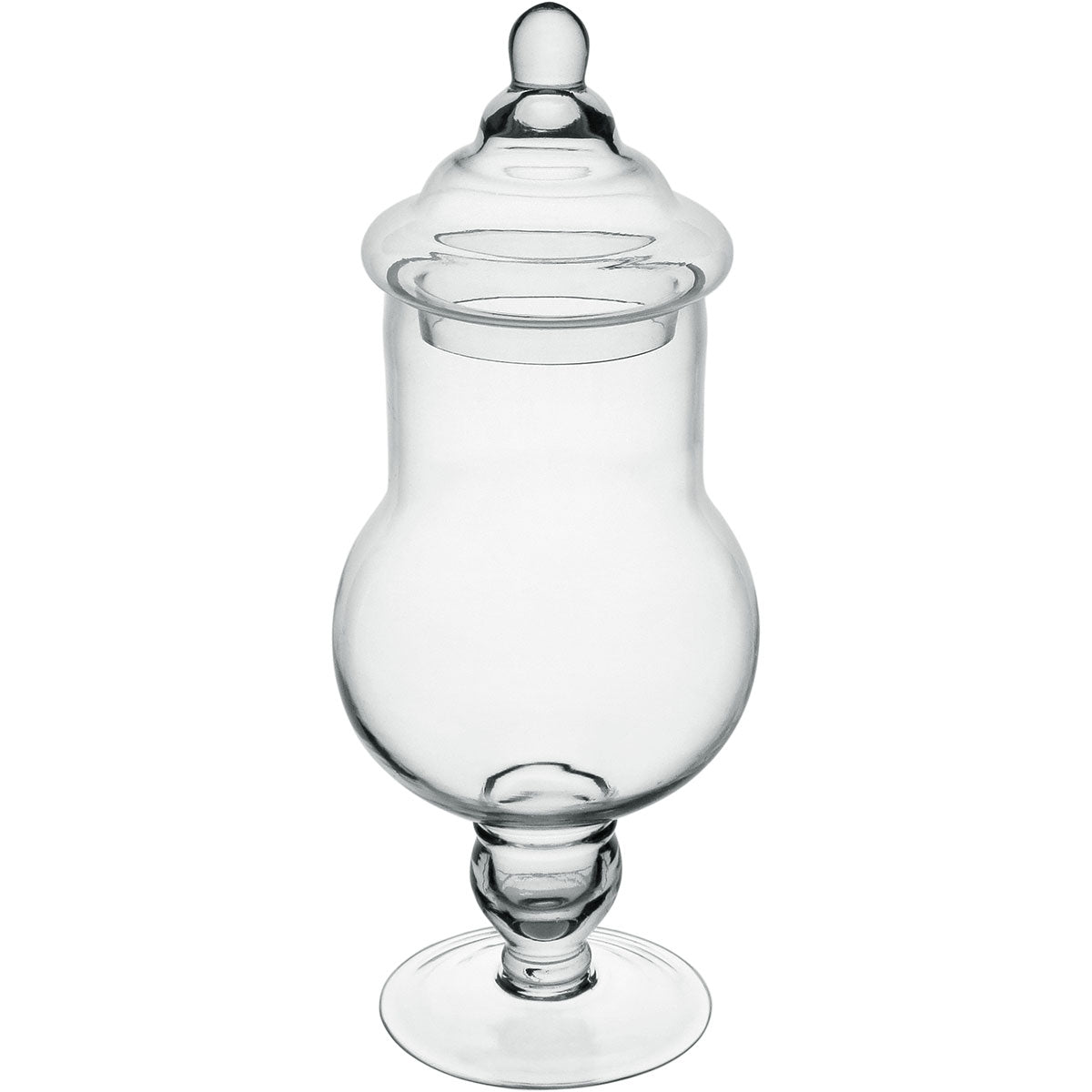 Potiche Redondo Home&Co 43cm com Tampa de Vidro Transparente