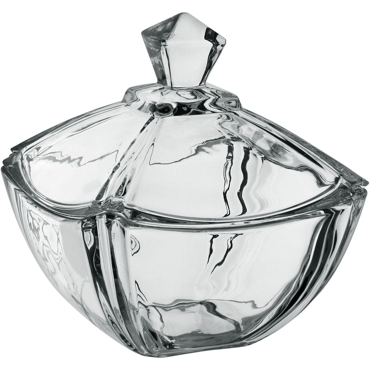 Potiche Quadrado Transparente Home&Co com Tampa de Vidro 18cm