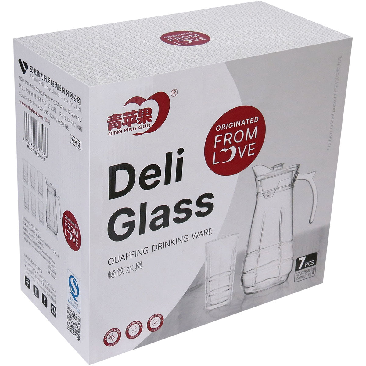 Jogo de Jarra e Copos Home&Co Vidro Transparente 1,7L e 270ml