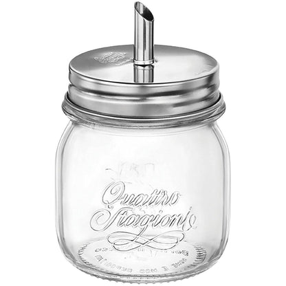Açucareiro de Vidro Transparente Bormioli Rocco Qstagioni 250ml com Tampa Inox