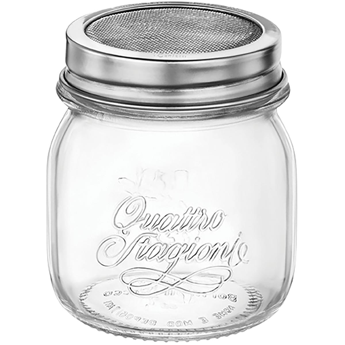 Polvilhador de Vidro Inox Bormioli Rocco Qstagioni 250ml Transparente