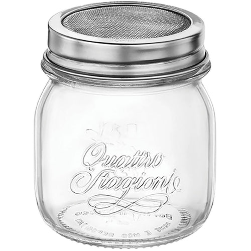 Polvilhador de Vidro Inox Bormioli Rocco Qstagioni 250ml Transparente