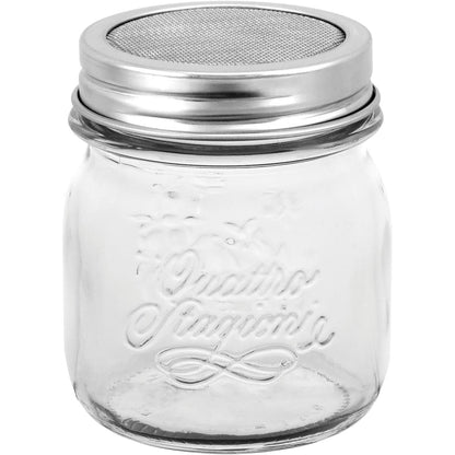 Polvilhador de Vidro Inox Bormioli Rocco Qstagioni 250ml Transparente