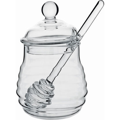 Meleira Apis em Vidro Borossilicato Transparente 200ml com Colher