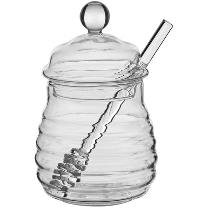 Meleira Apis em Vidro Borossilicato Transparente 200ml com Colher