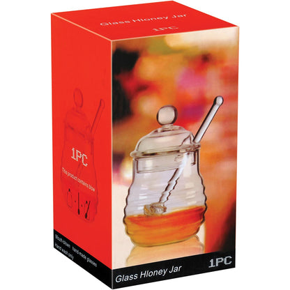 Meleira Apis em Vidro Borossilicato Transparente 200ml com Colher