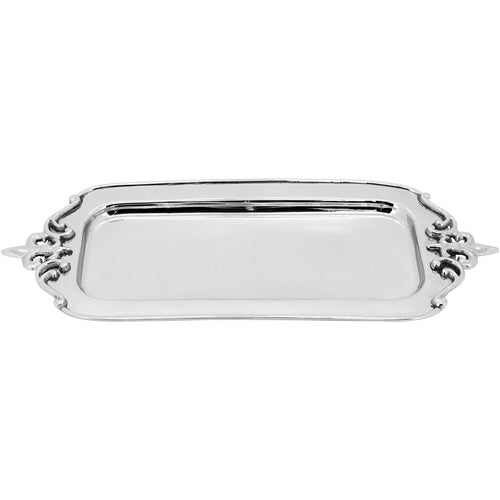 Bandeja Decorativa em Metal Prata Home&Co Hattie 39x16cm