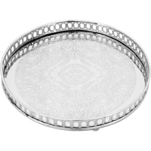 Bandeja Decorativa Metal Prata Home&Co Malika 27x27cm 4cm