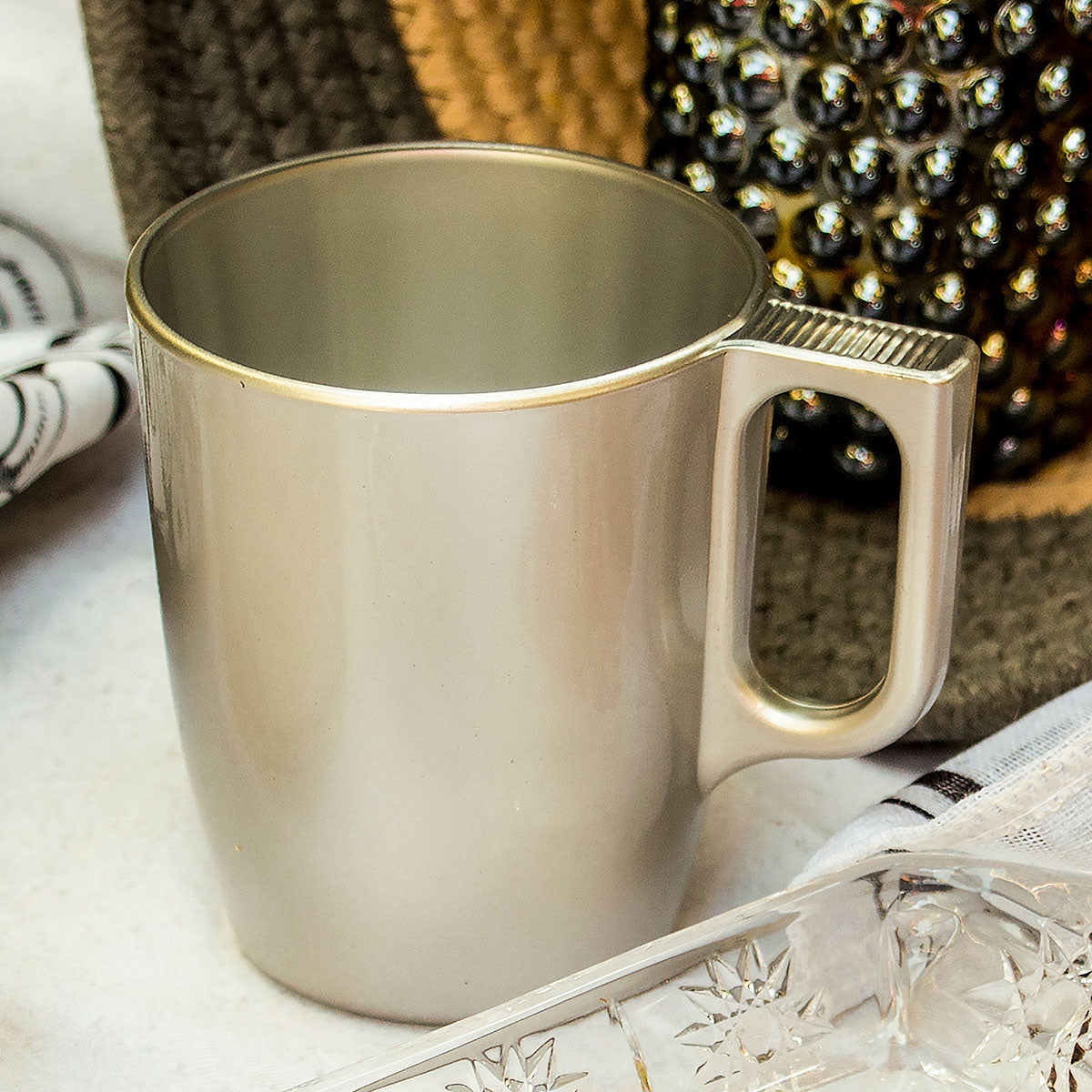 Caneca de Vidro Temperado Luminarc Flashy 250ml Prata 9x8cm